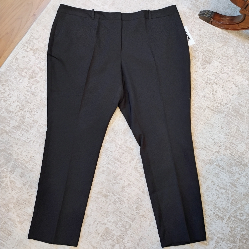 NWT 20W DKNY Essex Slim Pants Plus Black Stretch Dress Pants Trousers Office NEW